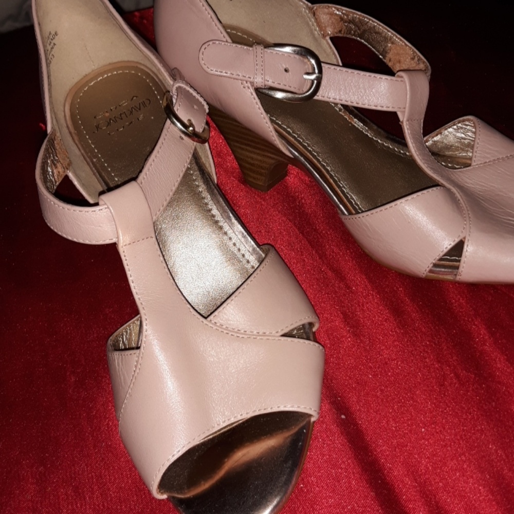 Leather and Wood Nine West heels